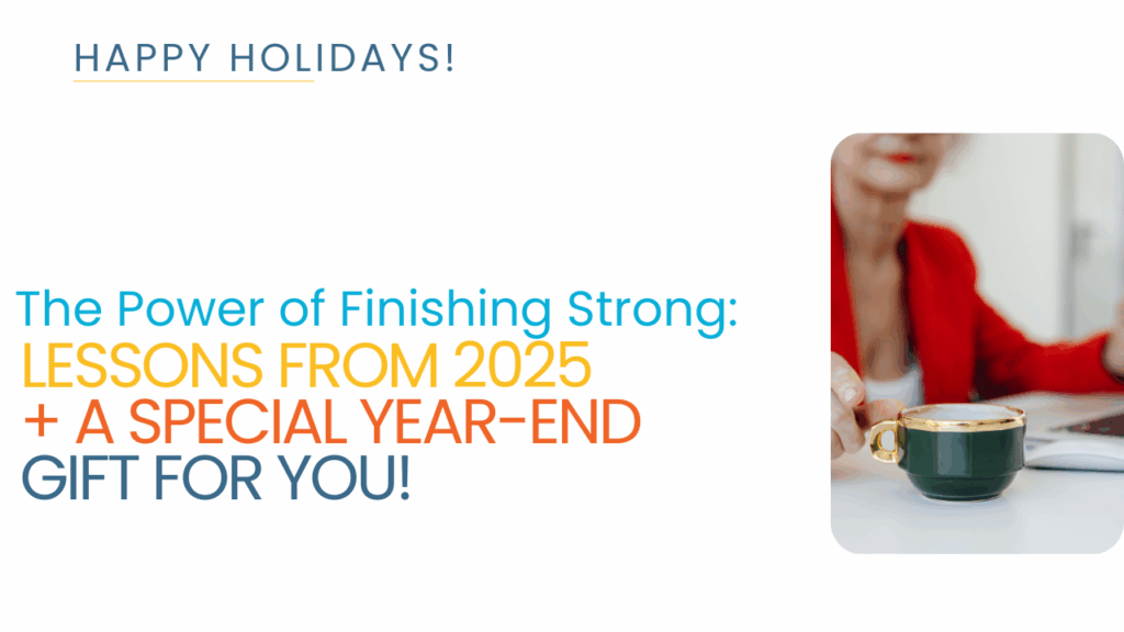 Image of professional woman at computer desk with a coffee.